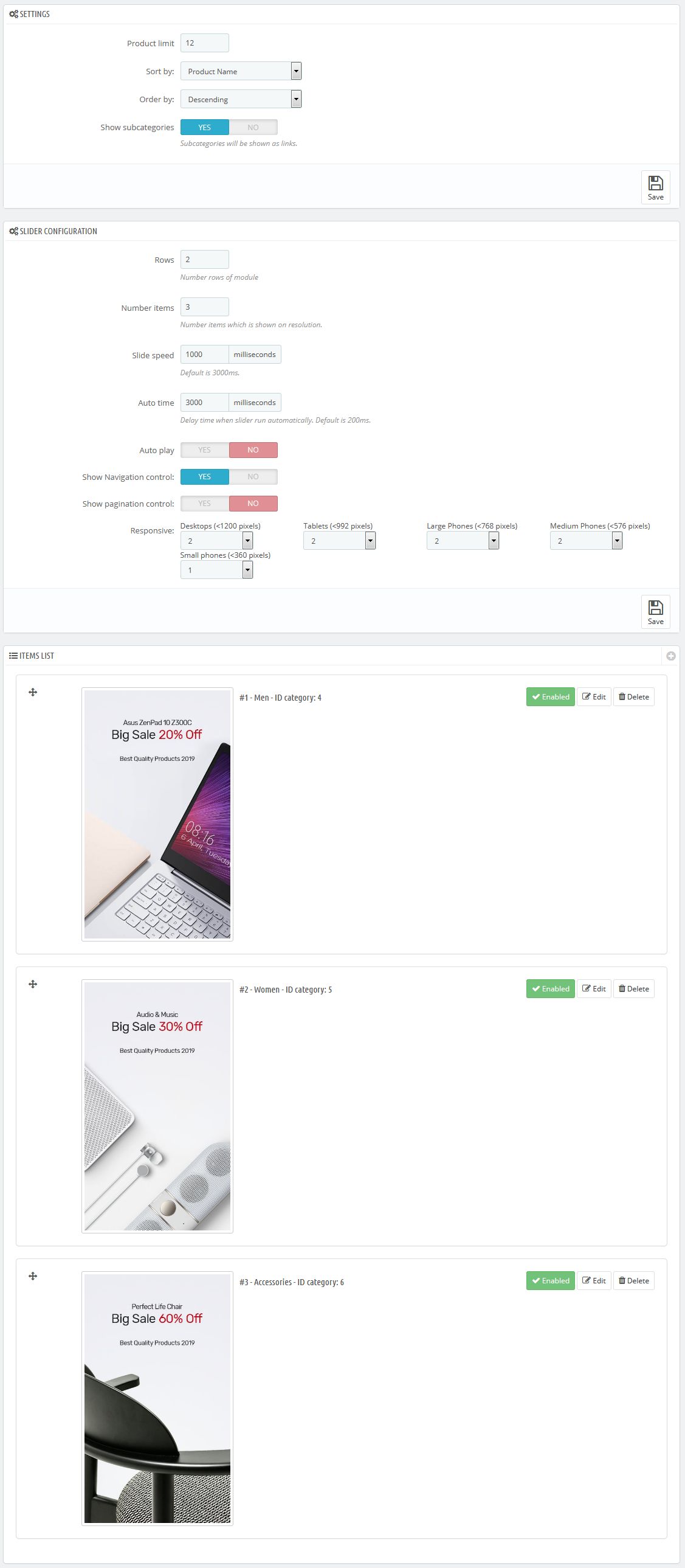 config listcateproducts