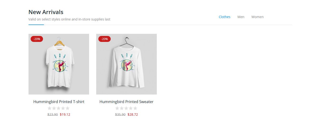 frontend category tab