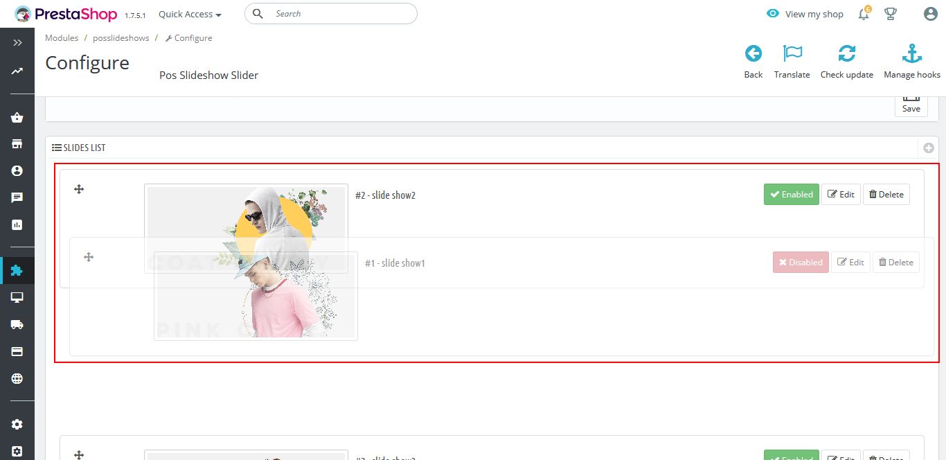 drag drop slide item